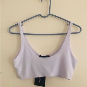 🌻PLT white scoop neck crop top